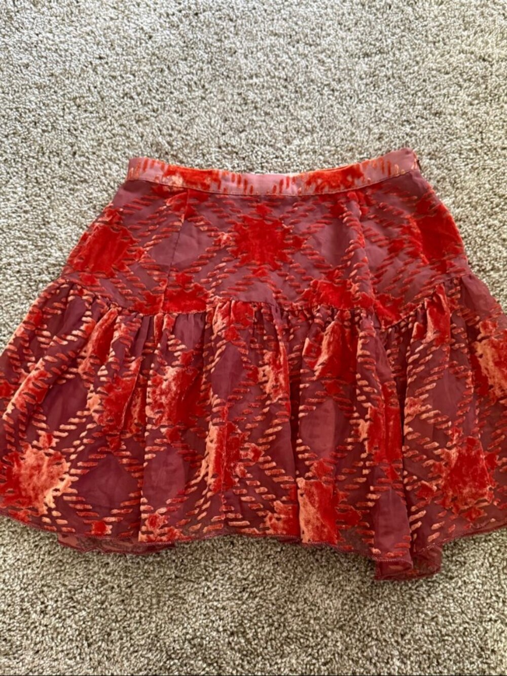 Urban Outfitters Burnout Velvet Mini Skirt XS